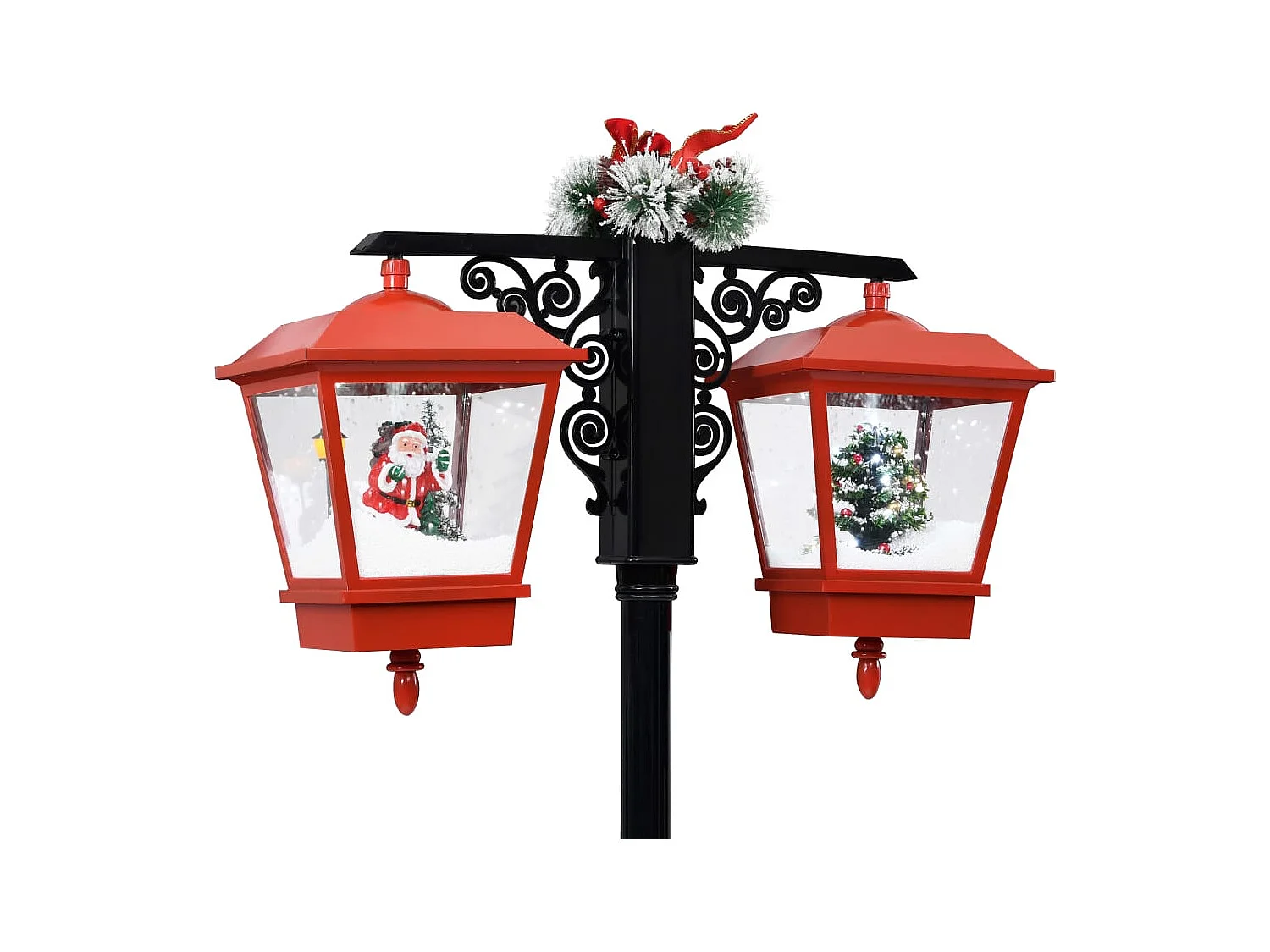 Lampada da terra natalizia con Babbo Natale nero e rosso 81x40x188cm PVC
