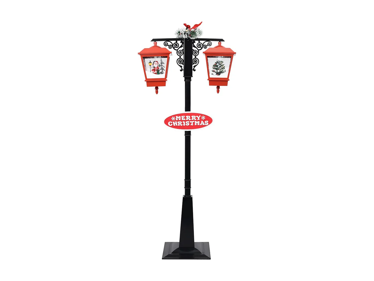 Lampada da terra natalizia con Babbo Natale nero e rosso 81x40x188cm PVC