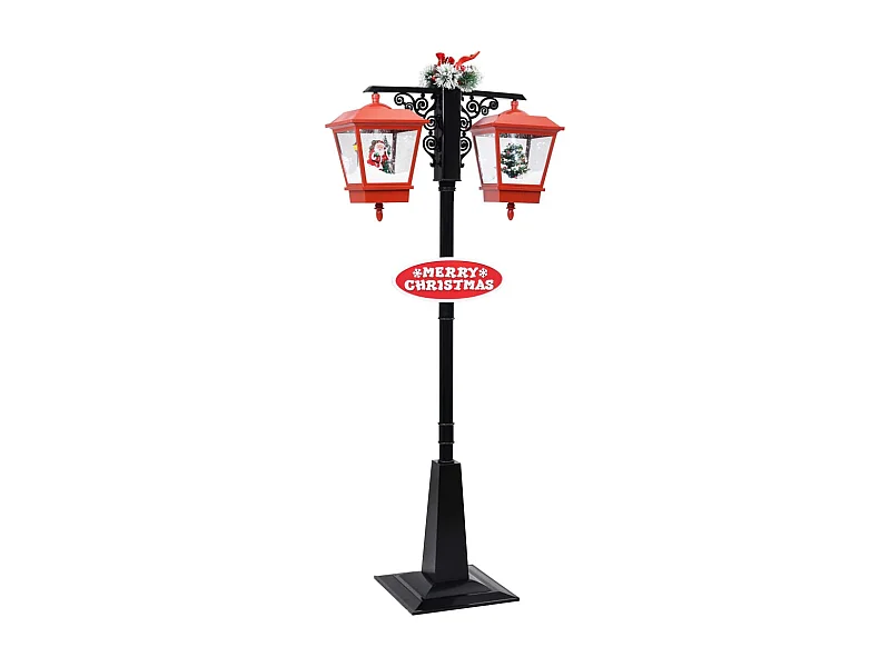 Lampada da terra natalizia con Babbo Natale nero e rosso 81x40x188cm PVC