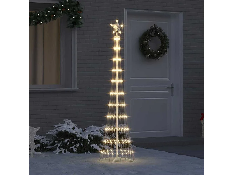 Albero di Natale a LED Bianco caldo 51 x 51 x 190 cm Metallo
