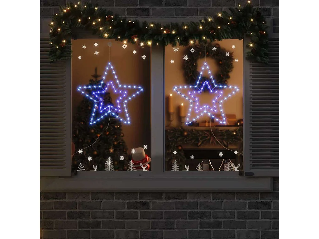 Weihnachtsstern mit 72 kaltweißen LEDs 51,5 x 50 x 0,65 cm Eisen