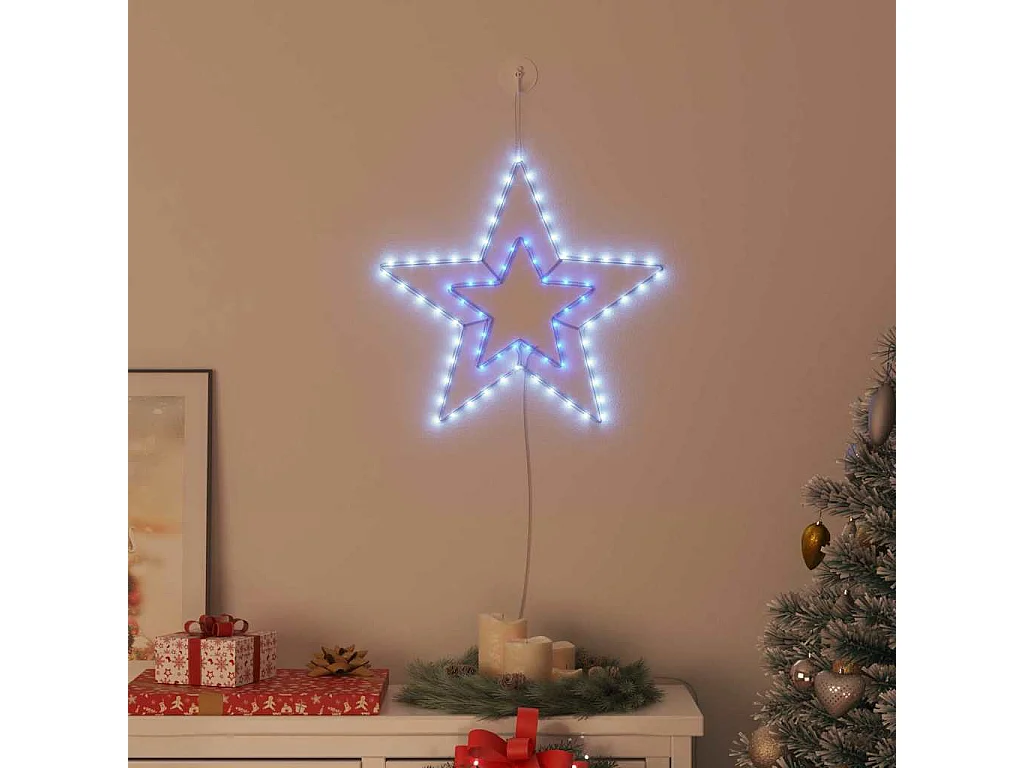 Stella di Natale con 72 LED bianco freddo 51,5 x 50 x 0,65 cm Ferro