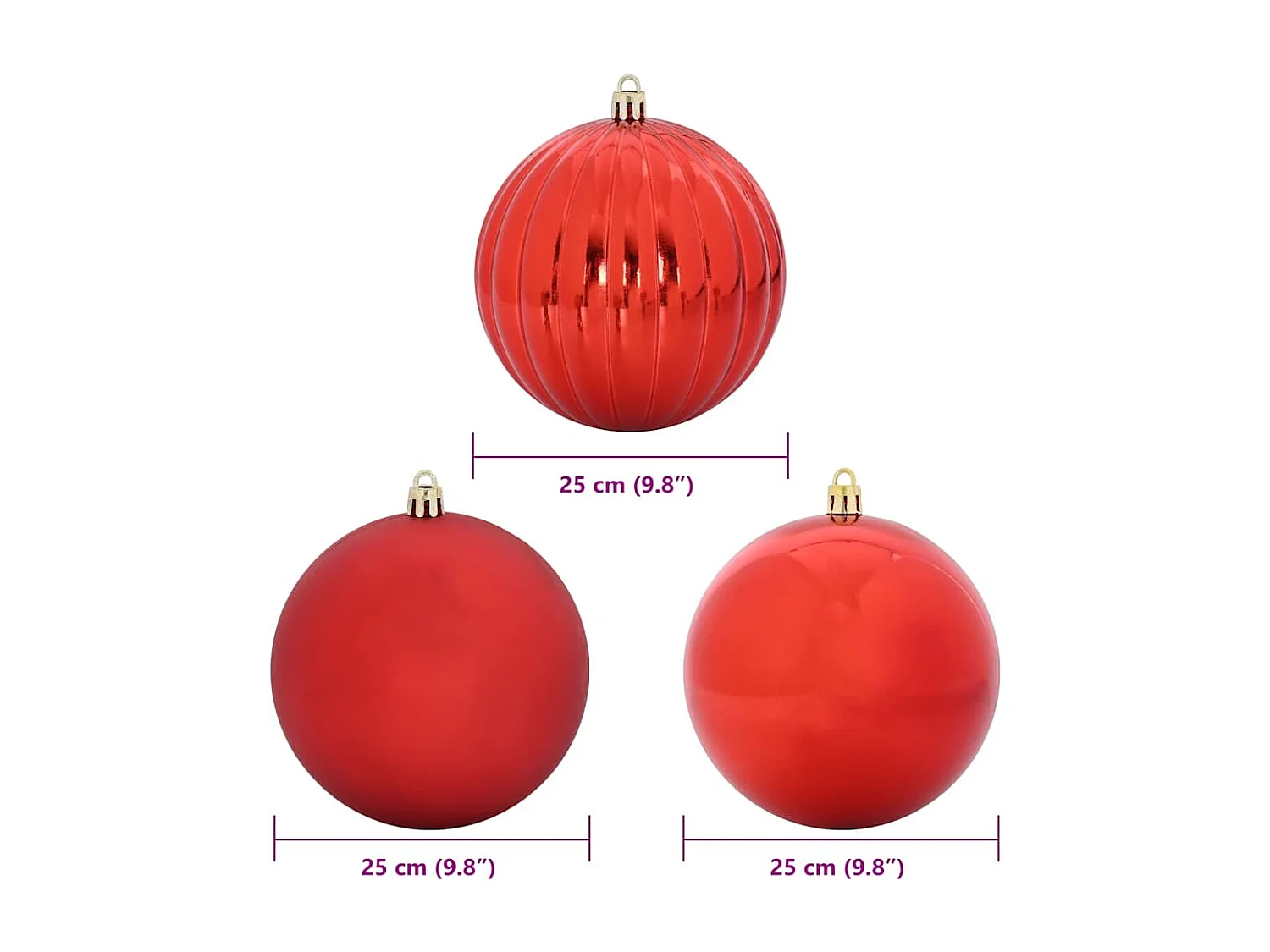 Ensemble de Boules de Noël 3 pcs Rouge