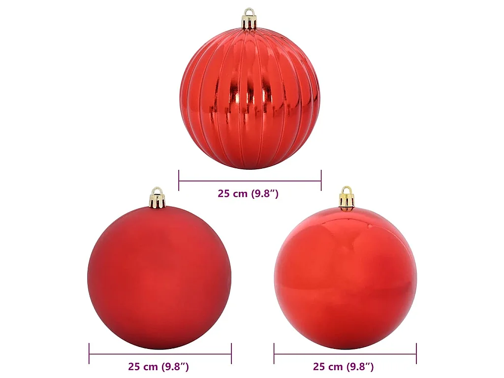 Ensemble de Boules de Noël 3 pcs Rouge