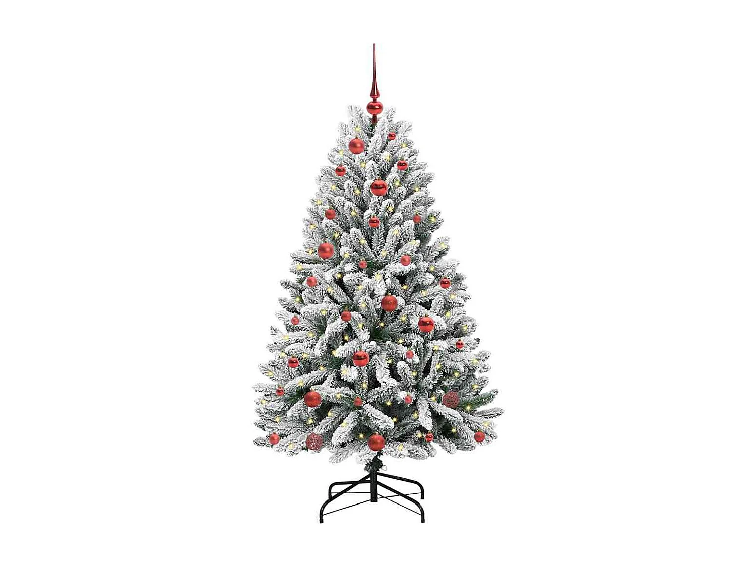 Künstlicher Weihnachtsbaum Grün und Weiß 150 cm PVC und Metall