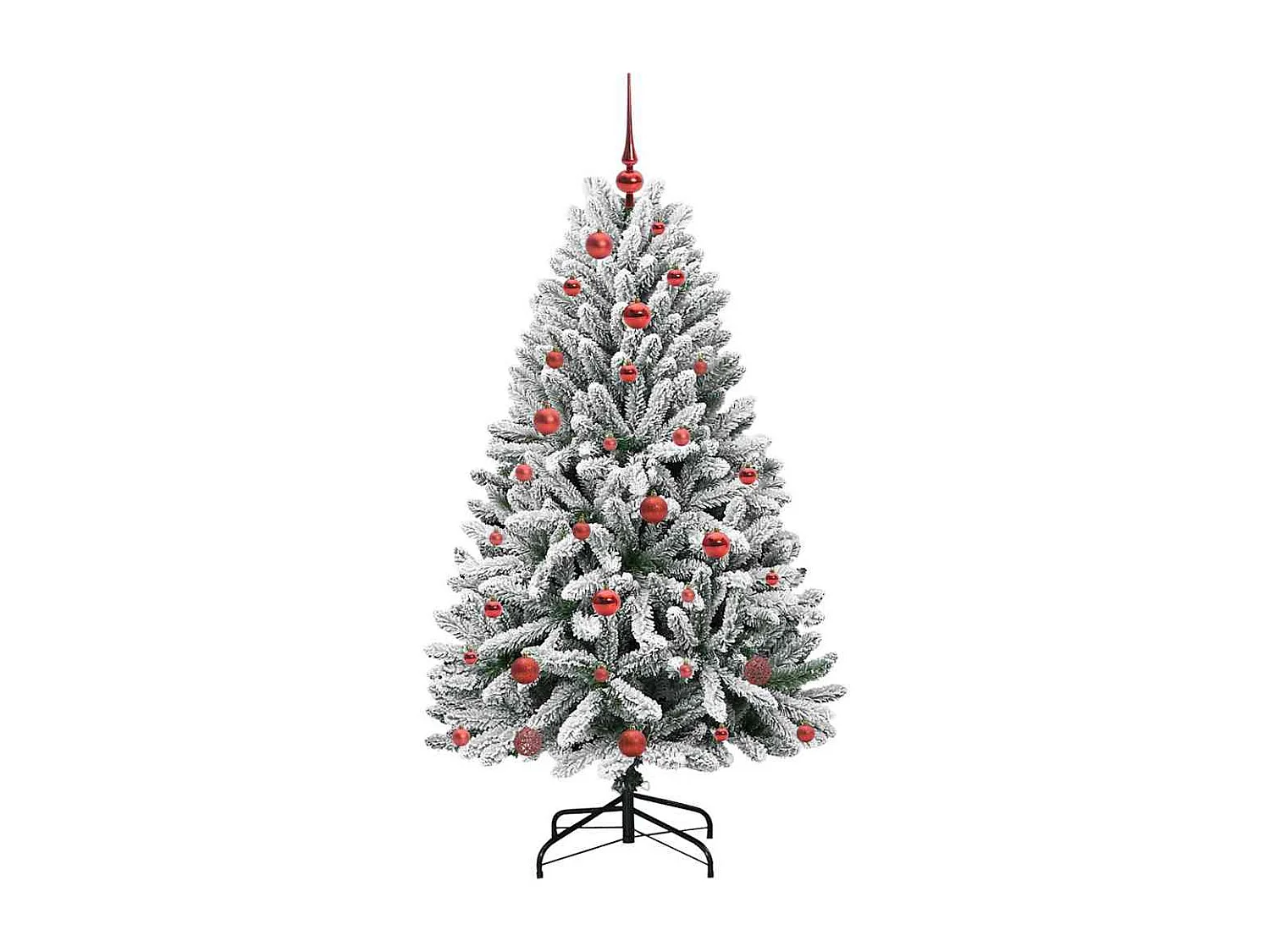 Künstlicher Weihnachtsbaum Grün und Weiß 150 cm PVC und Metall