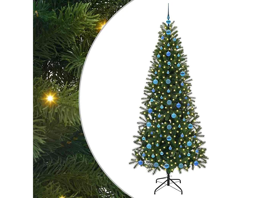 Albero di Natale artificiale con 300 LED Verde 210 cm PE e PVC