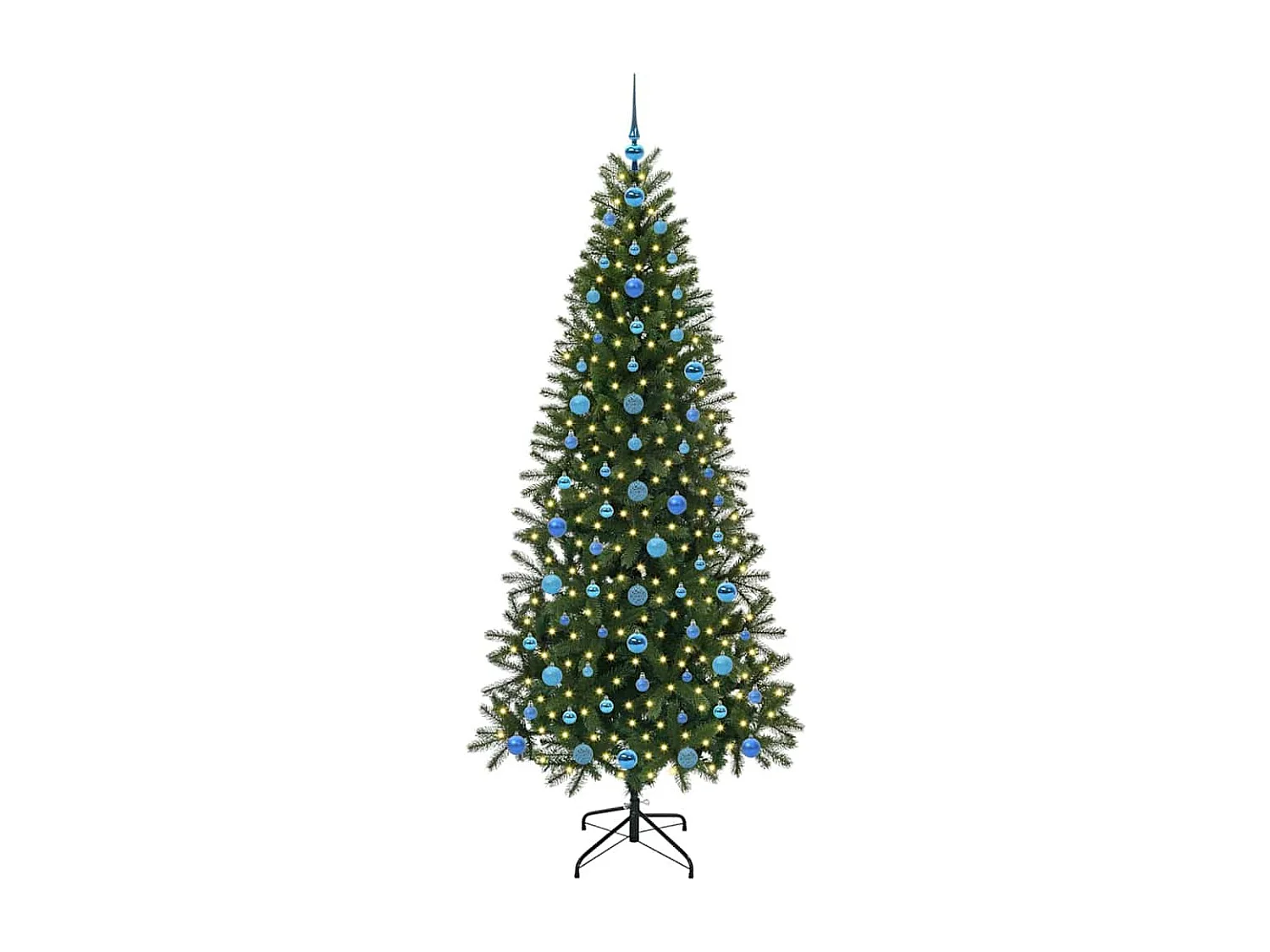 Albero di Natale artificiale con 300 LED Verde 210 cm PE e PVC