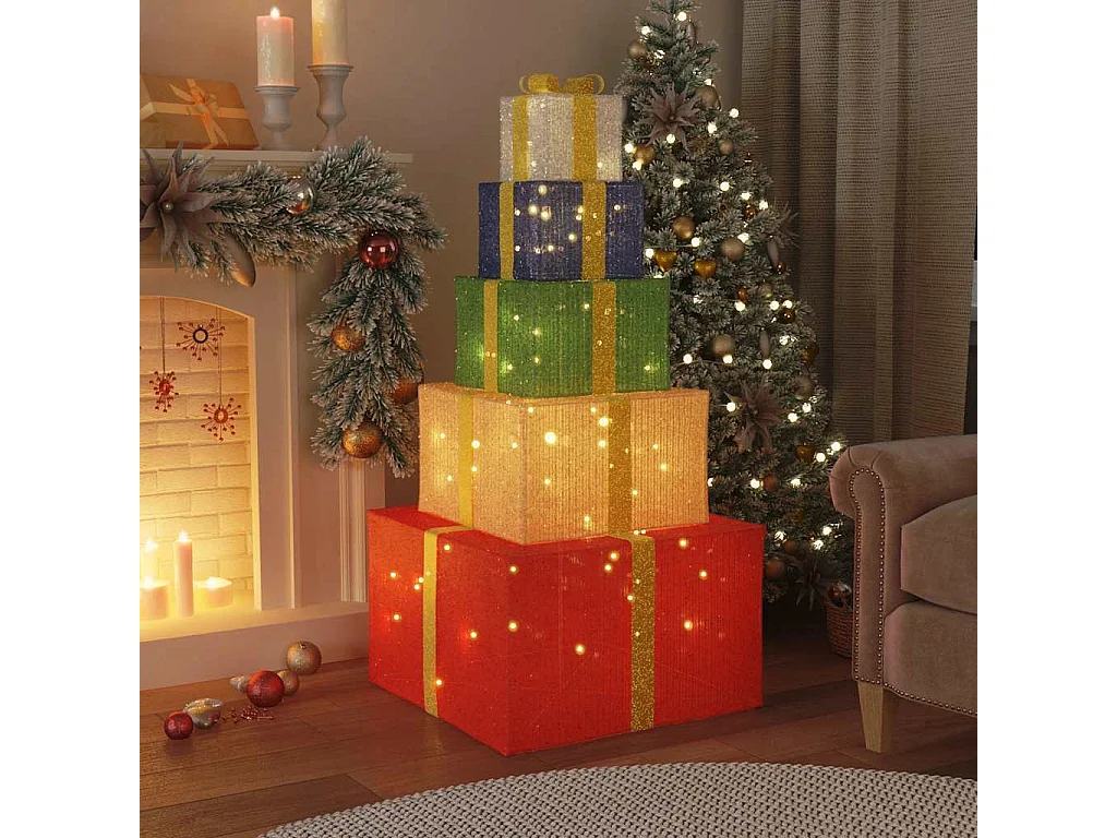 Boîte-cadeau de décoration de Noël 250 LED blanc chaud