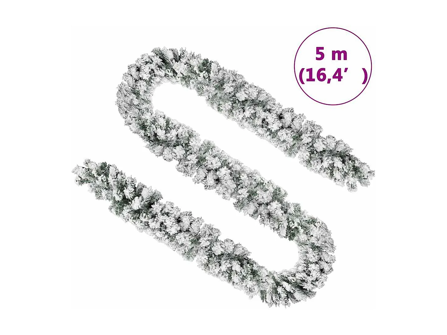 Guirlande de Noël avec neige floquée Vert 5 m PVC