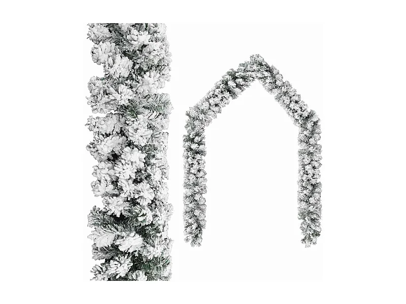 Guirlande de Noël avec neige floquée Vert 5 m PVC