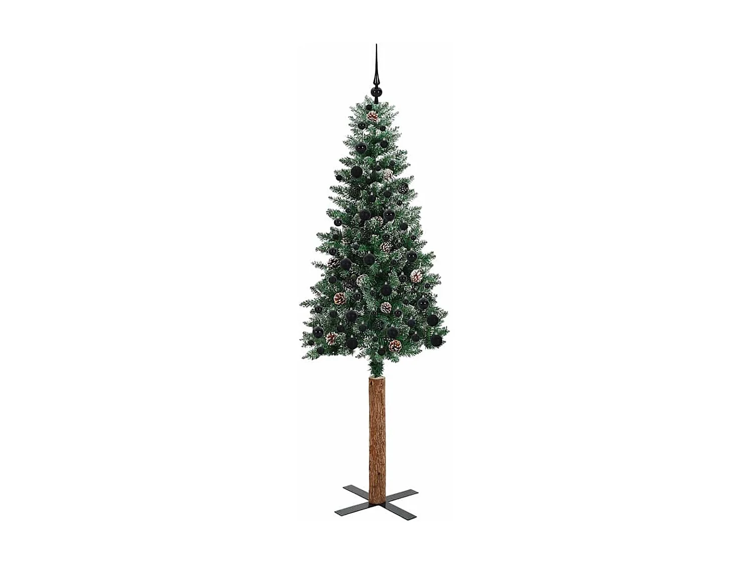 Albero di Natale sottile con 300 LED verde e bianco 210 cm