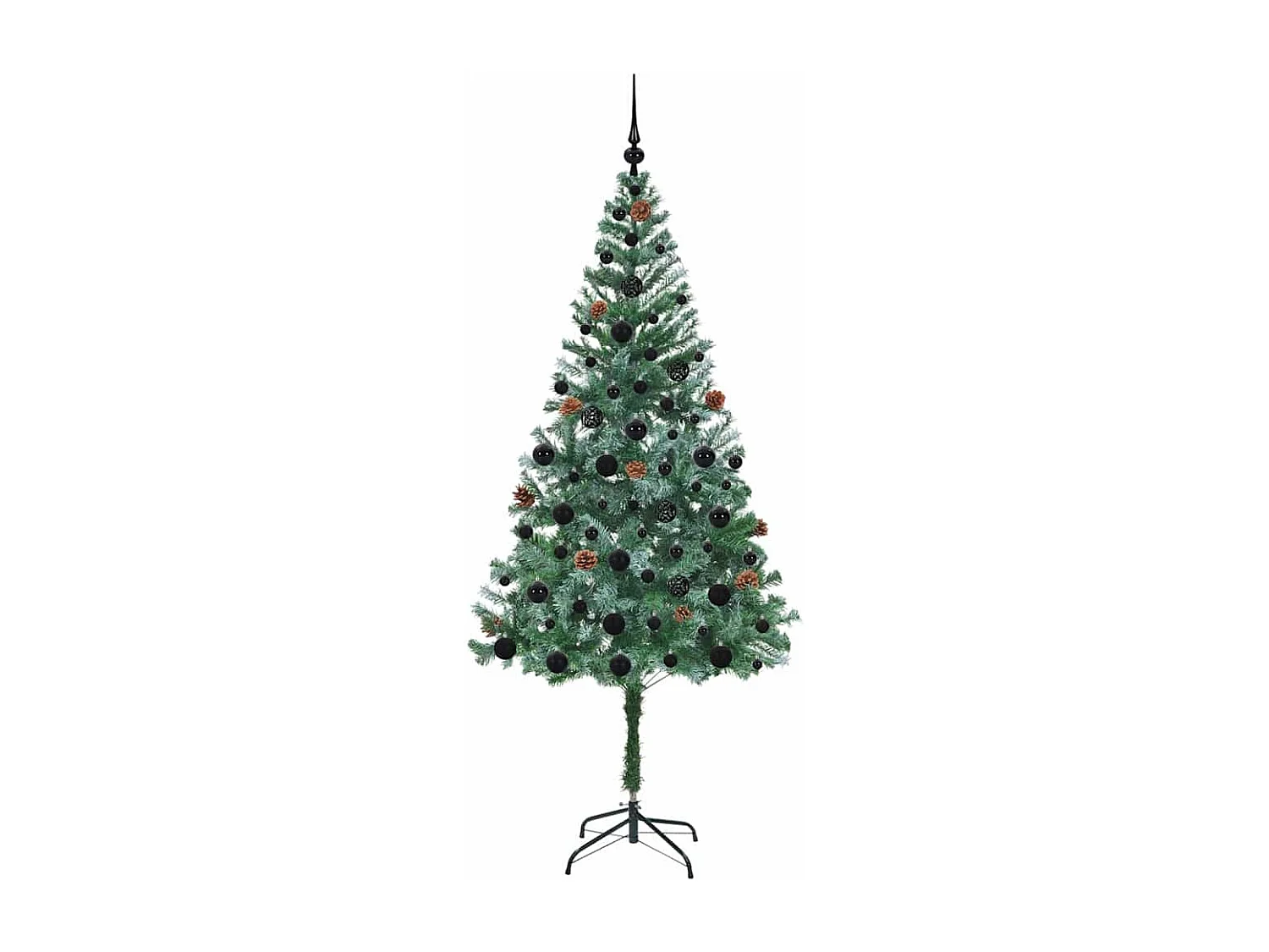 Künstlicher Weihnachtsbaum mit 300 LEDs Grün 180 cm PVC und Stahl