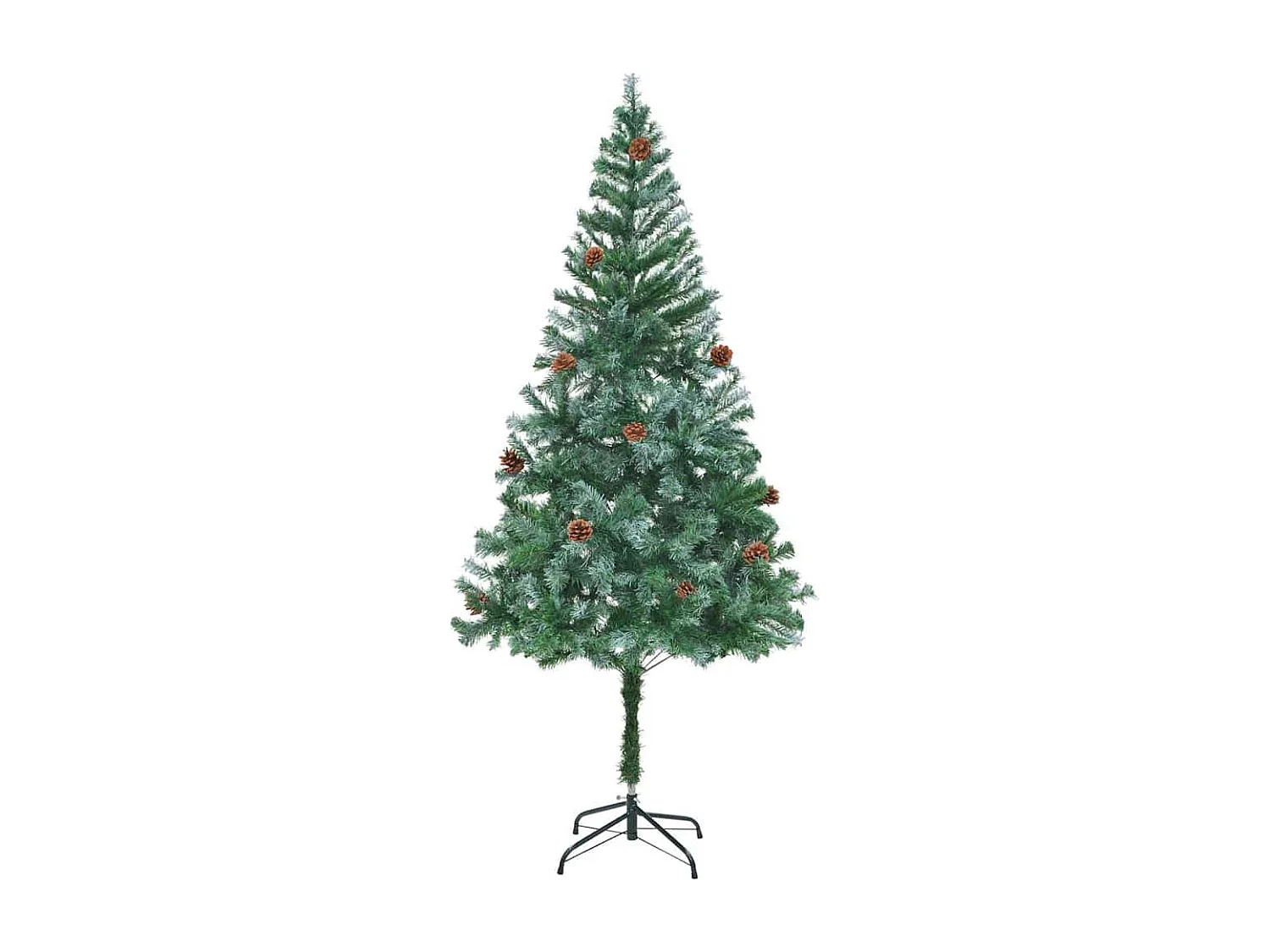 Künstlicher Weihnachtsbaum mit 300 LEDs Grün 180 cm PVC und Stahl
