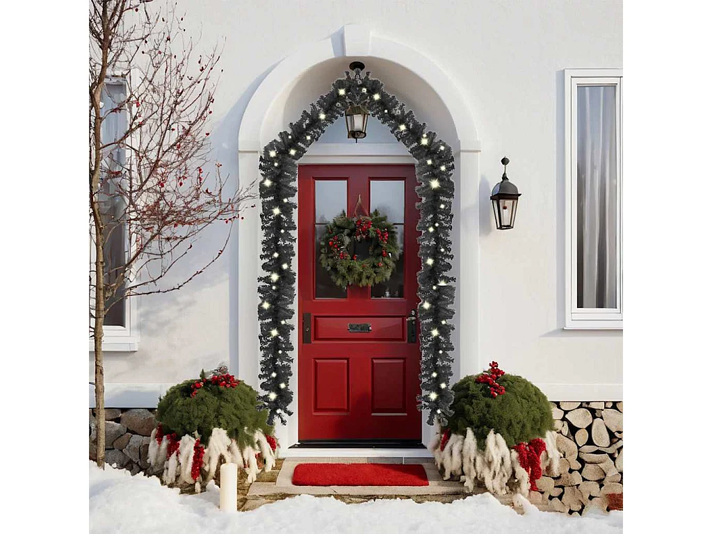 Ghirlanda natalizia con luci LED 10 m Nero