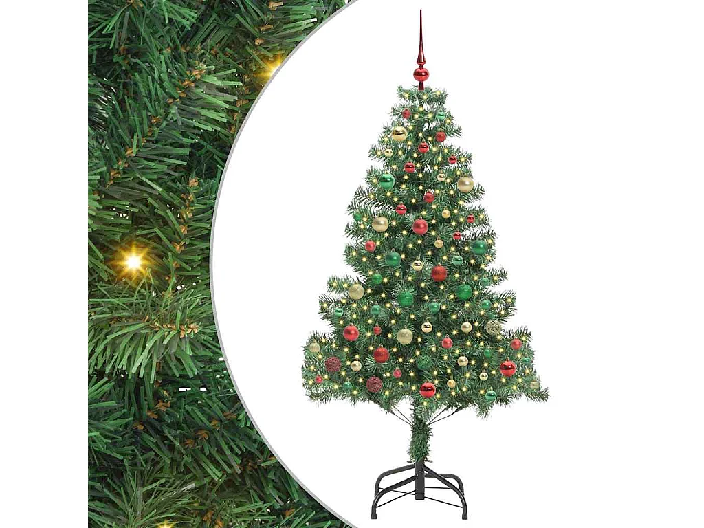 Sapin de Noël avec 300 LED avec support Vert 180 cm PVC
