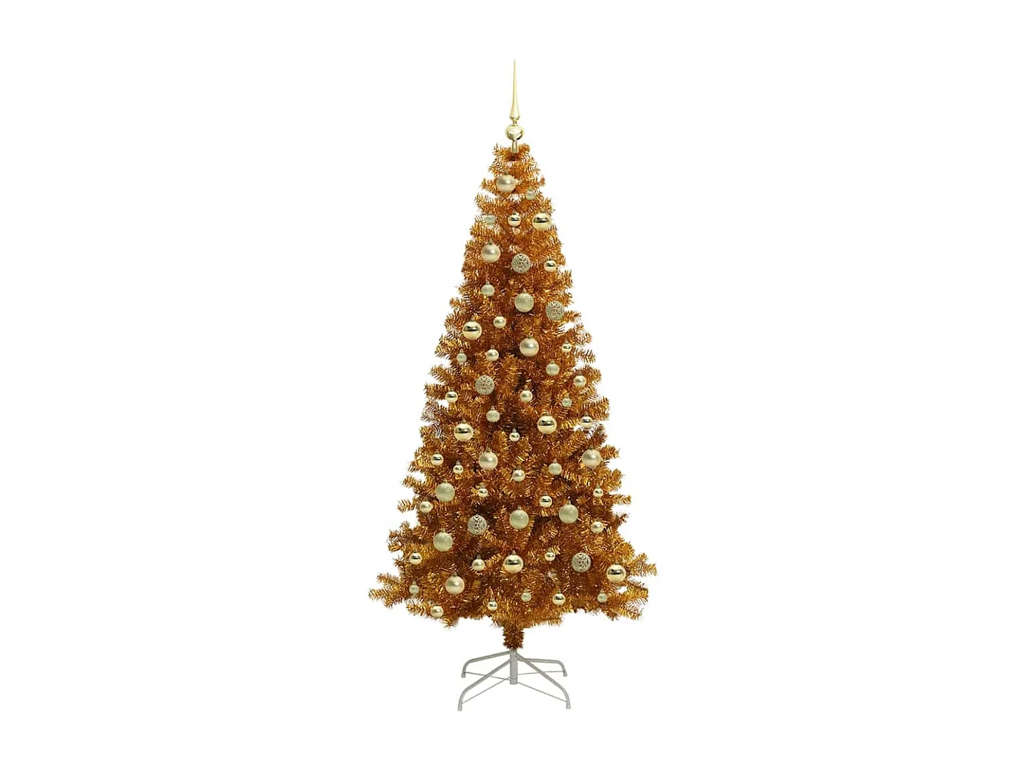 Weihnachtsbaum mit 300 LEDs mit Ständer Gold 210 cm PET