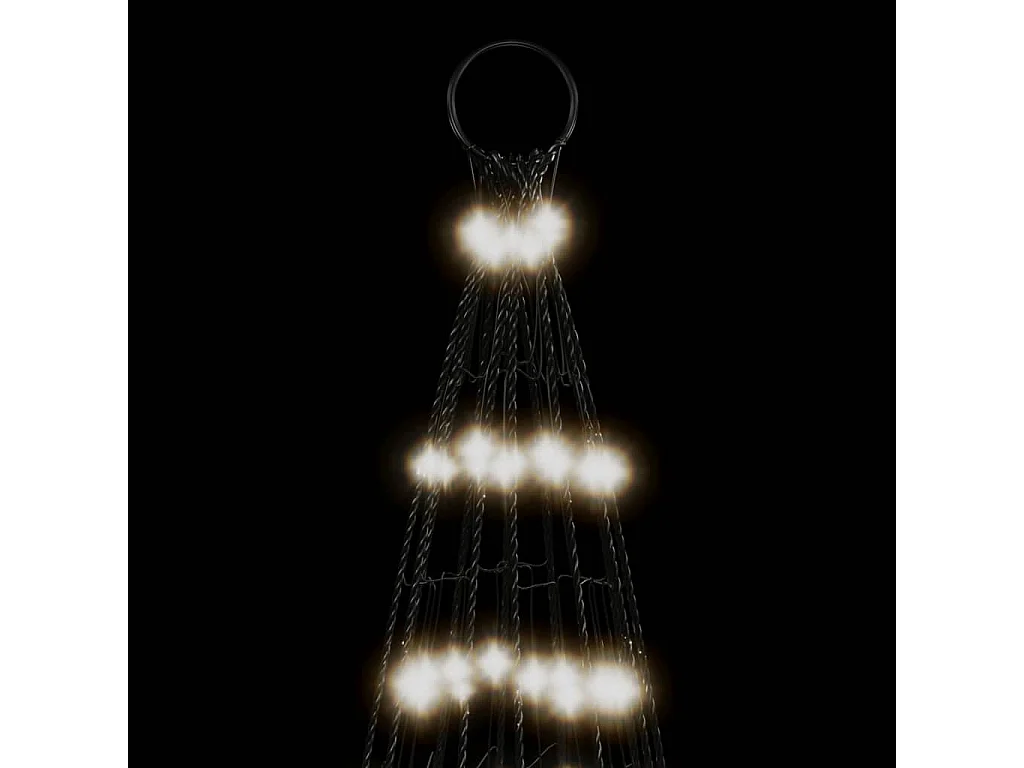 Albero di Natale a LED su asta portabandiera 1534 LED bianchi 500 cm