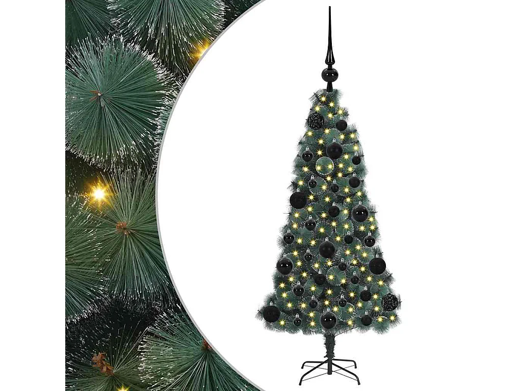 Beleuchteter künstlicher Weihnachtsbaum mit Kugelset 120 cm