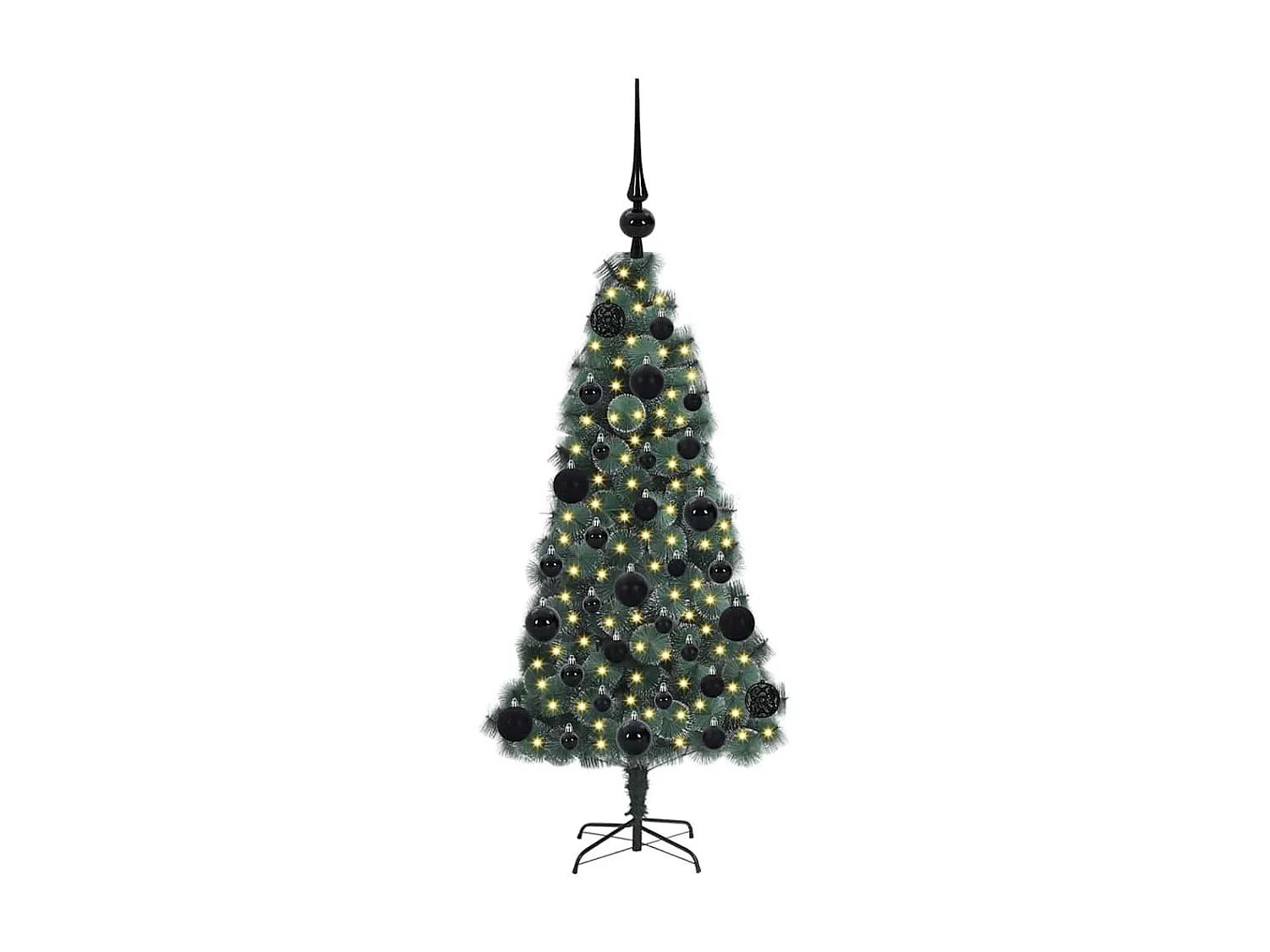 Albero di Natale artificiale preilluminato con set di palline 120 cm