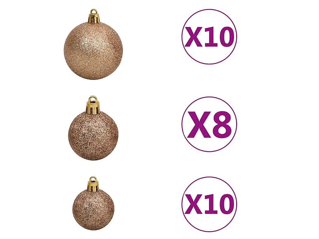 Sapin de Noël artificiel articulé 300 LED et boules 210 cm