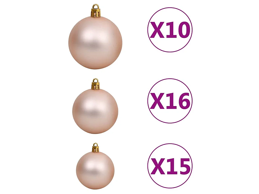 Sapin de Noël artificiel articulé 300 LED et boules 210 cm