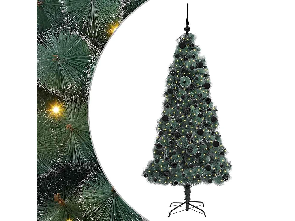 Albero di Natale artificiale preilluminato con set di palline