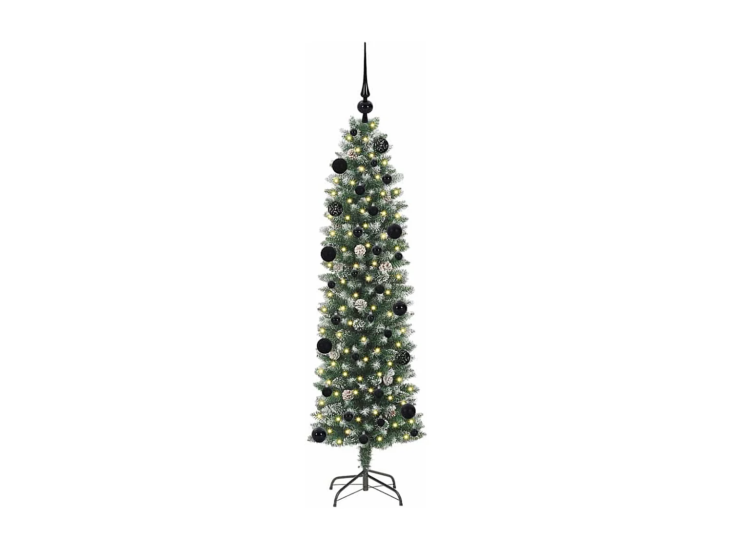 Arbre de Noël artificiel slim avec 150 LED Vert et blanc 150 cm