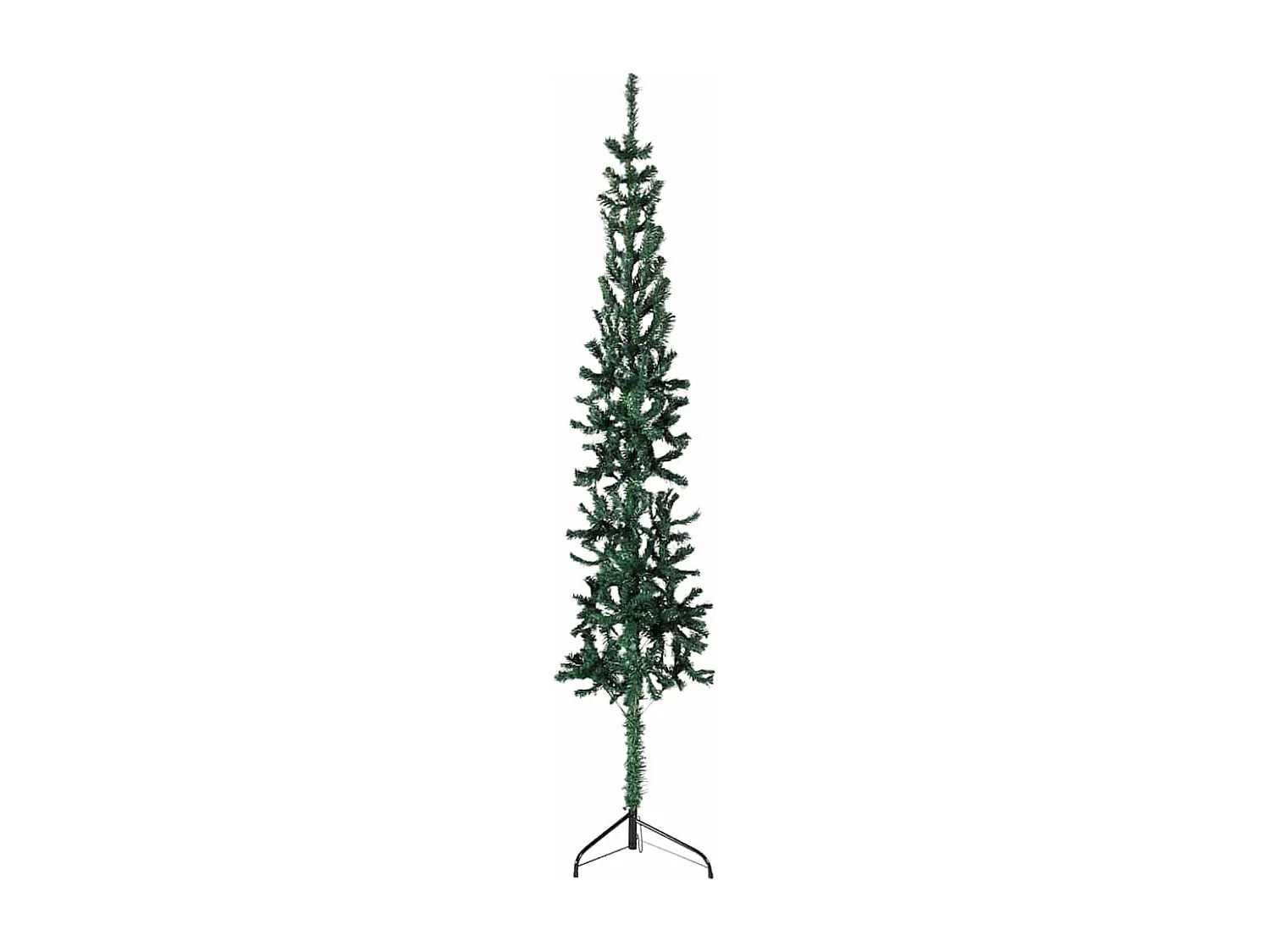 Albero di Natale artificiale mezzo sottile con supporto verde 150 cm