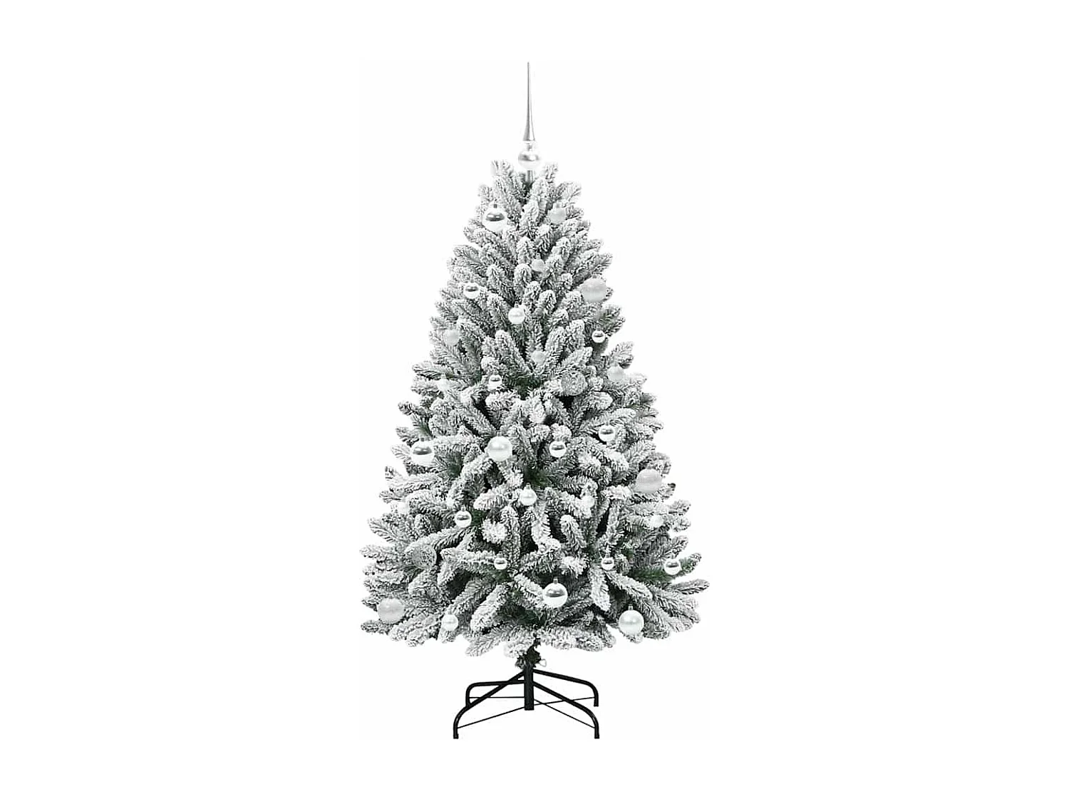 Albero di Natale artificiale Verde e bianco 150 cm PVC e metallo