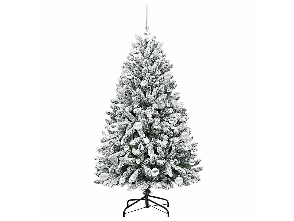 Albero di Natale artificiale Verde e bianco 150 cm PVC e metallo