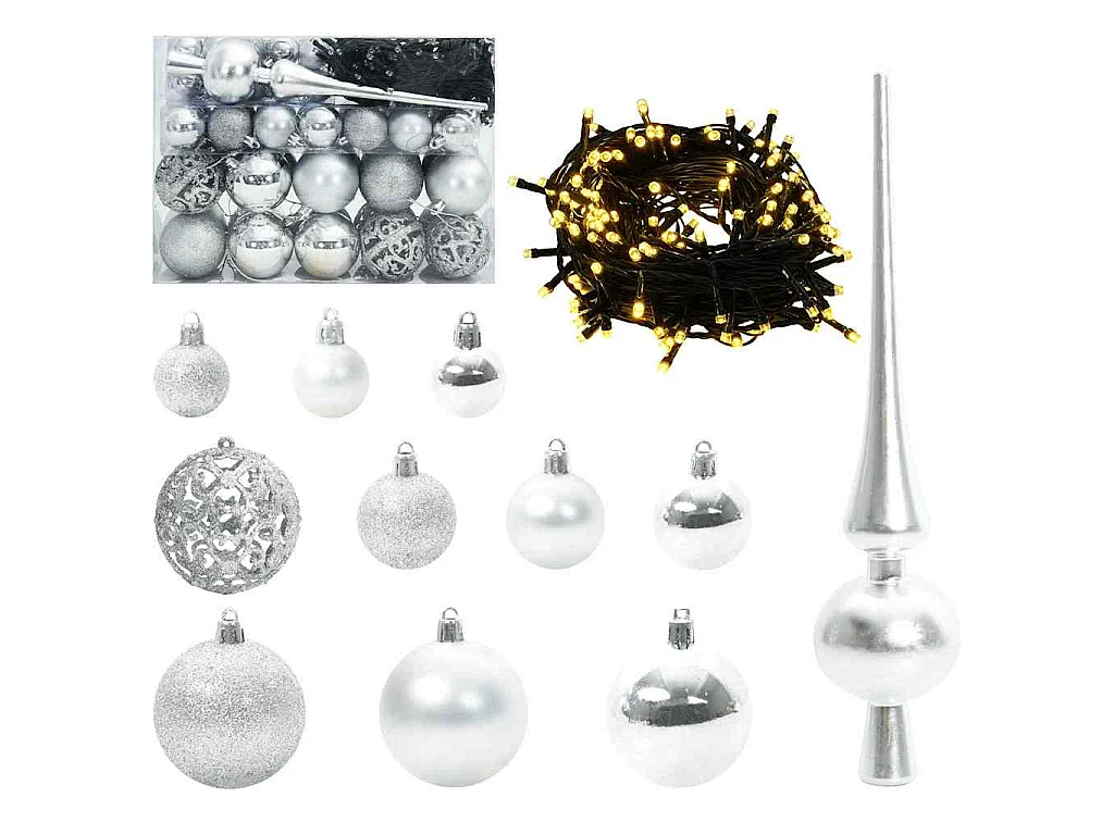 Albero di Natale artificiale Verde e bianco 150 cm PVC e metallo
