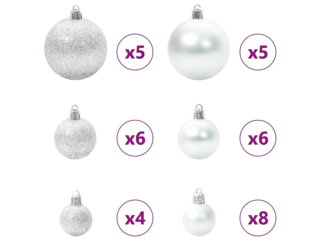Albero di Natale artificiale Verde e bianco 150 cm PVC e metallo