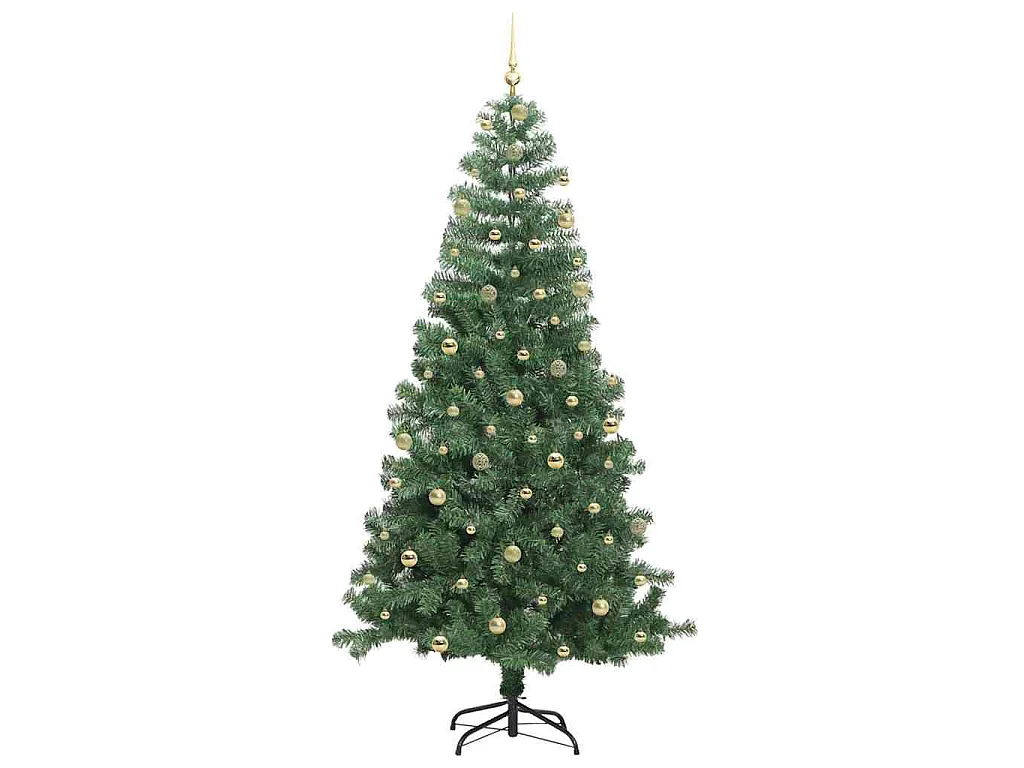 Sapin de Noël avec 300 LED avec support Vert 240 cm PVC
