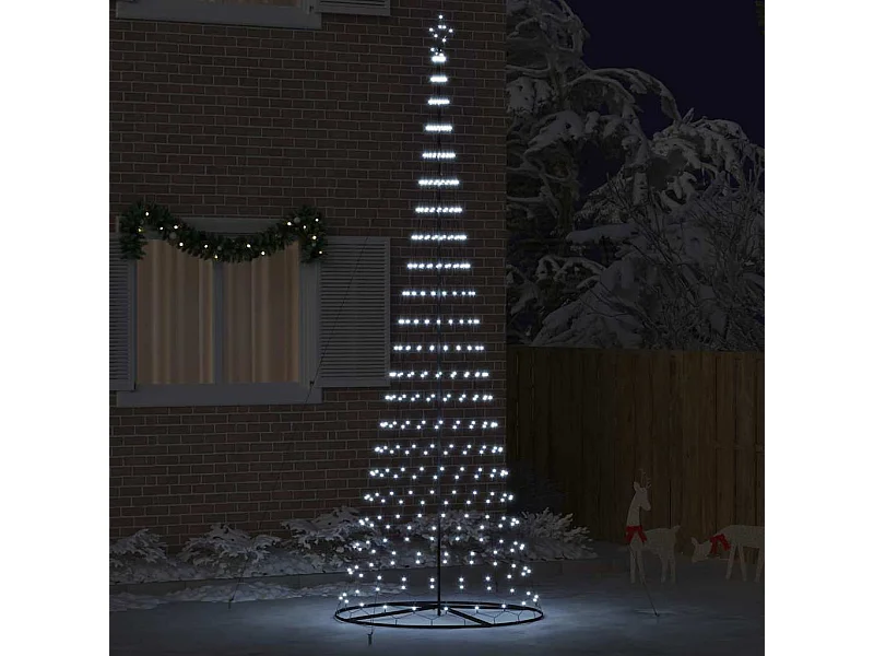 LED Weihnachtsbaum Kaltweiß 138,5 x 138,5 x 399 cm Metall