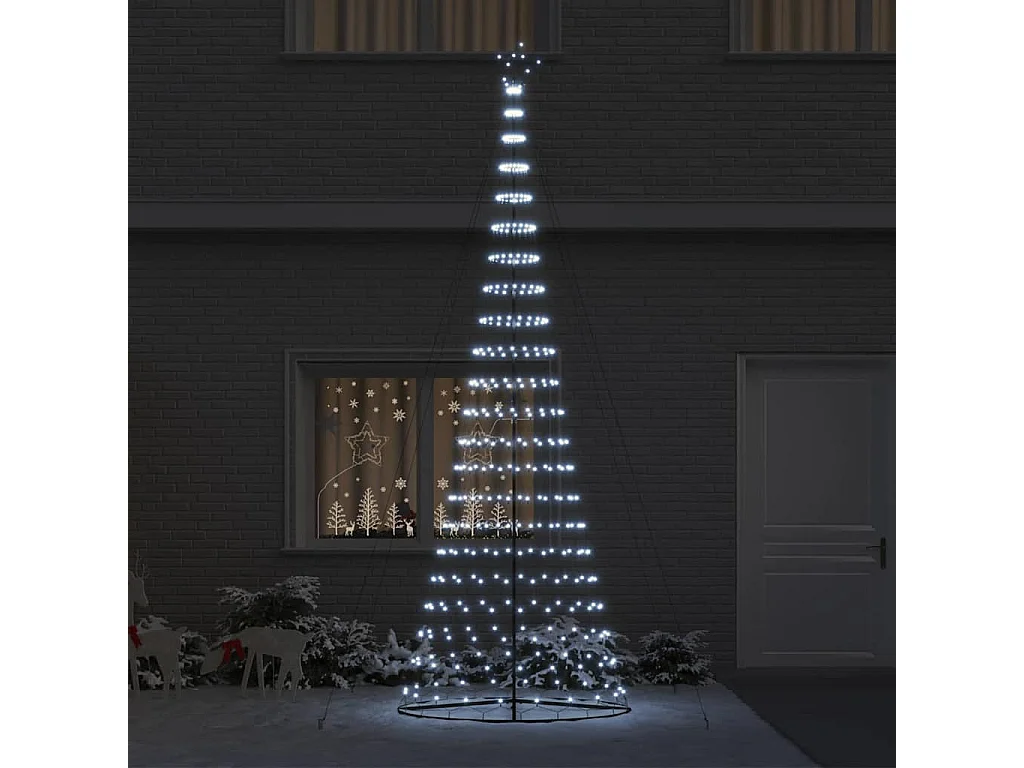 LED Weihnachtsbaum Kaltweiß 138,5 x 138,5 x 399 cm Metall