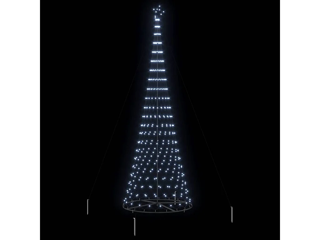 LED Weihnachtsbaum Kaltweiß 138,5 x 138,5 x 399 cm Metall
