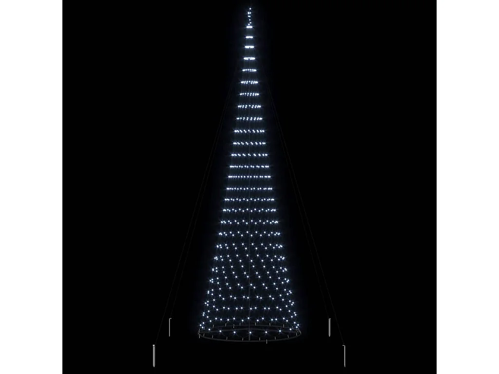 LED Weihnachtsbaum Kaltweiß 138,5 x 138,5 x 399 cm Metall