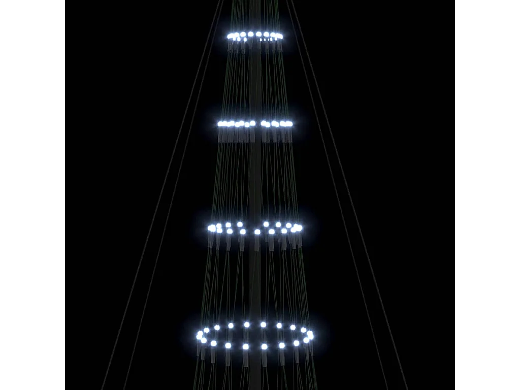 LED Weihnachtsbaum Kaltweiß 138,5 x 138,5 x 399 cm Metall