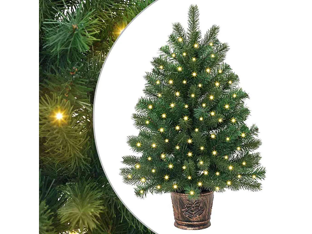 Albero di Natale artificiale con 150 LED Verde 65 cm PE e PVC