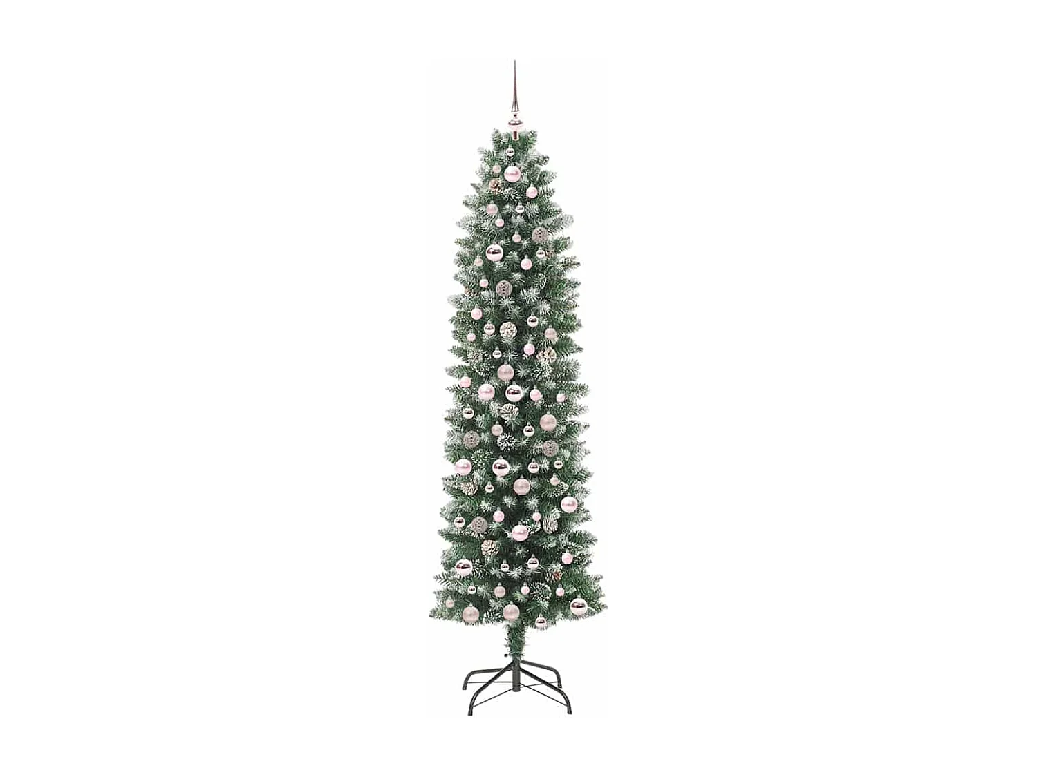 Arbre de Noël artificiel slim avec 300 LED Vert et blanc 210 cm
