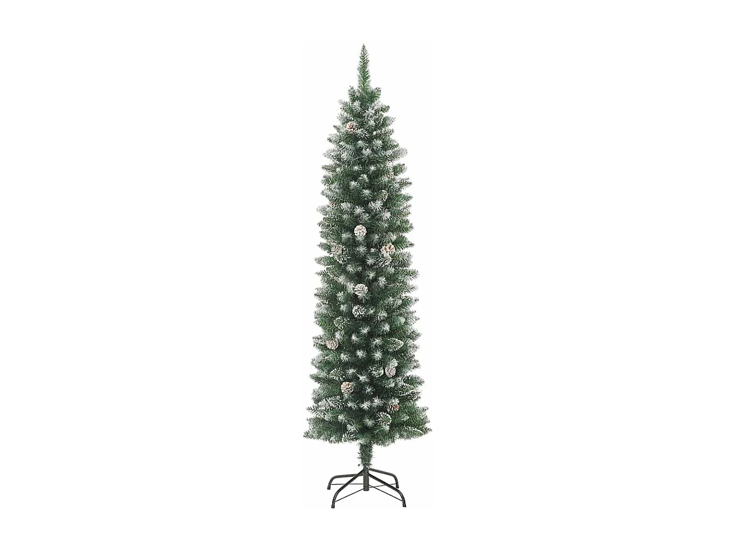 Arbre de Noël artificiel slim avec 300 LED Vert et blanc 210 cm