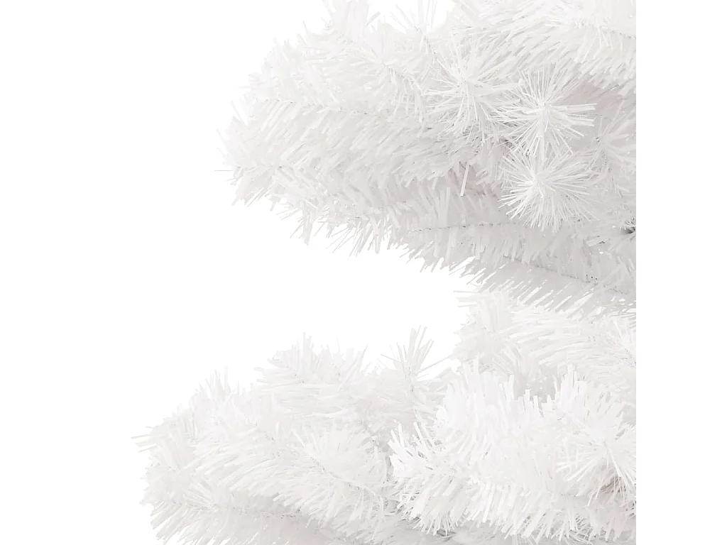 Voorverlichte spiraalvormige kerstboom met witte standaard 180 cm PVC