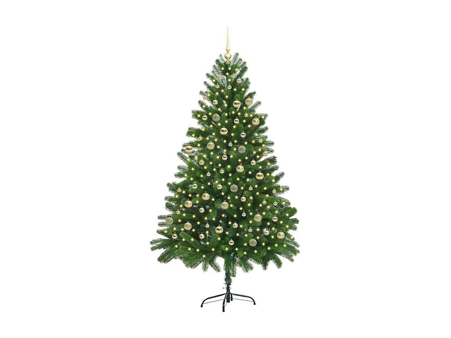 Sapin de Noël avec 300 LED avec support Vert 210 cm PE