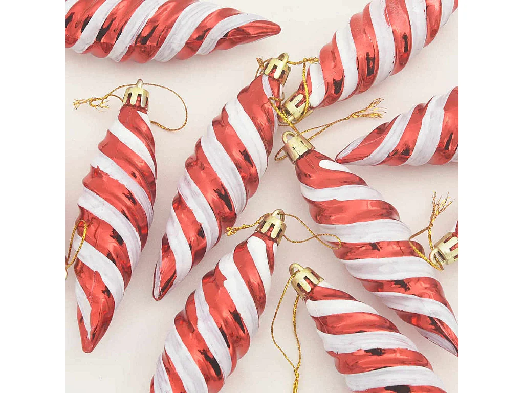 Palline di Natale a spirale, 40 pezzi, rosse