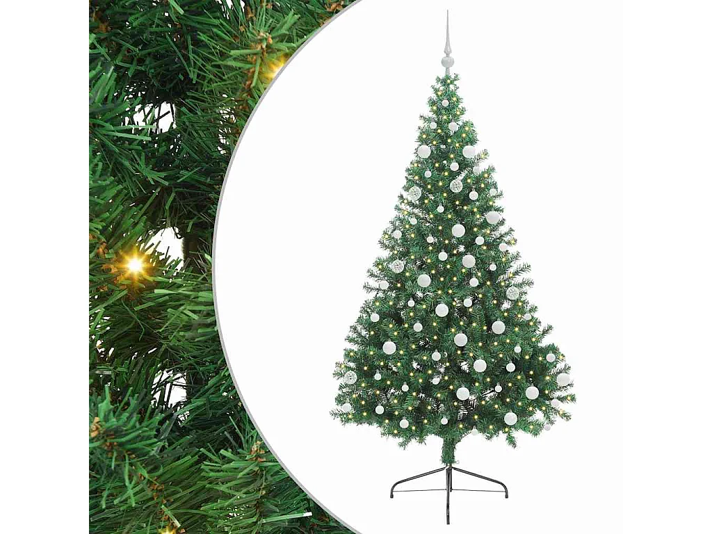 Sapin de Noël artificiel pré-éclairé Vert 180 cm PVC
