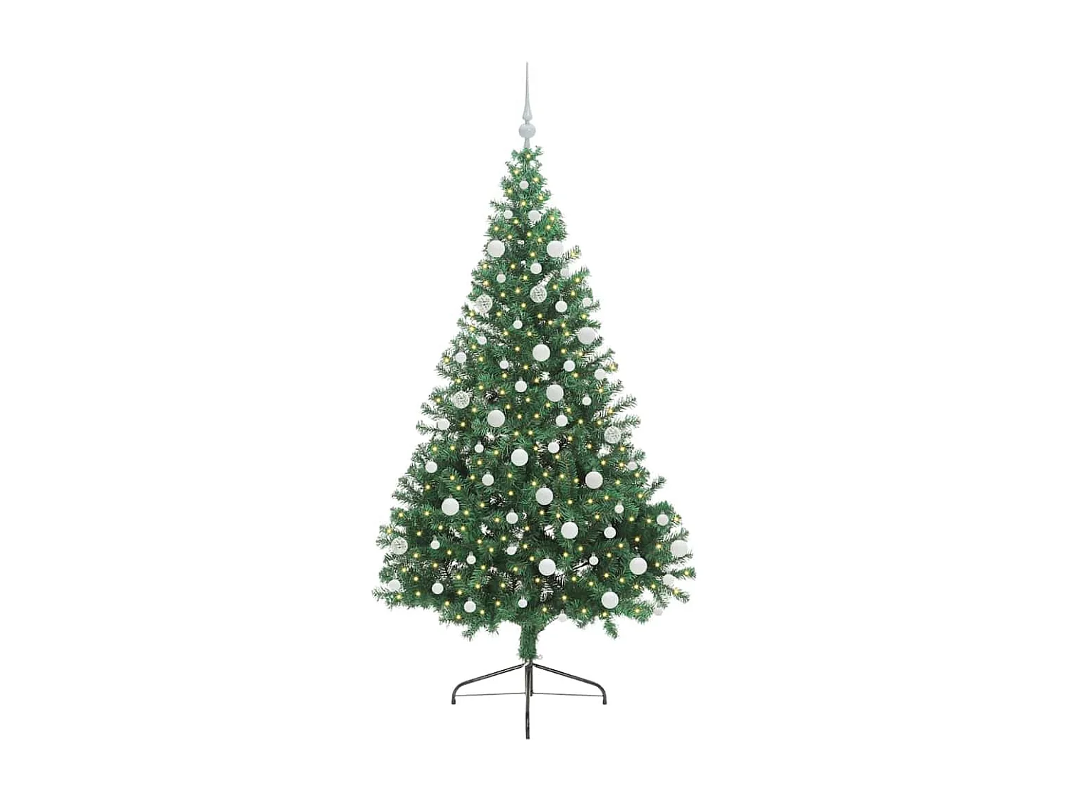 Sapin de Noël artificiel pré-éclairé Vert 180 cm PVC