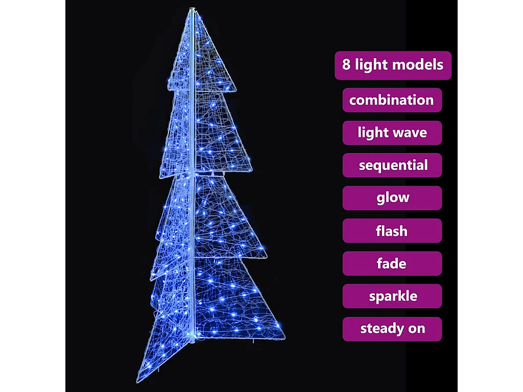 Sapin de Noël avec 160 LED Bleu 150 cm Acrylique