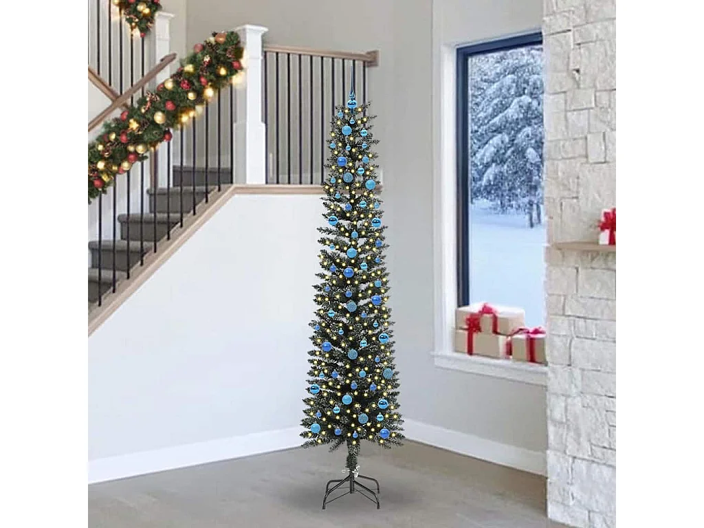Sapin de Noël artificiel avec 300 LED Vert 58 x 58 x 240 cm