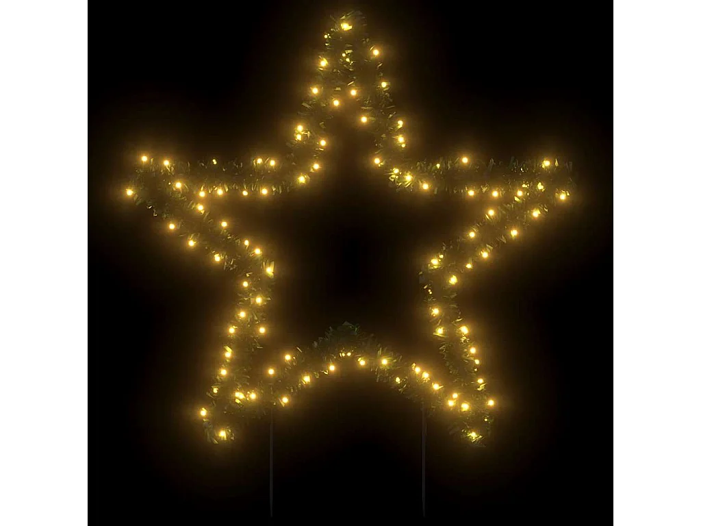 Décoration lumineuse étoile de Noël avec piquets 115 LED 85 cm